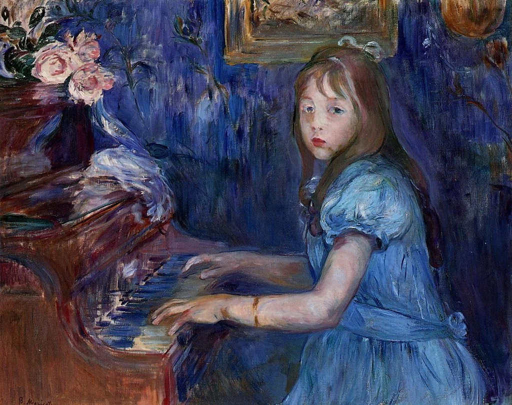 Ritratto di Lucie Leon col pianoforte